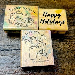 1996-1997 Stampin’ Up Wooden Stamps Set of 3